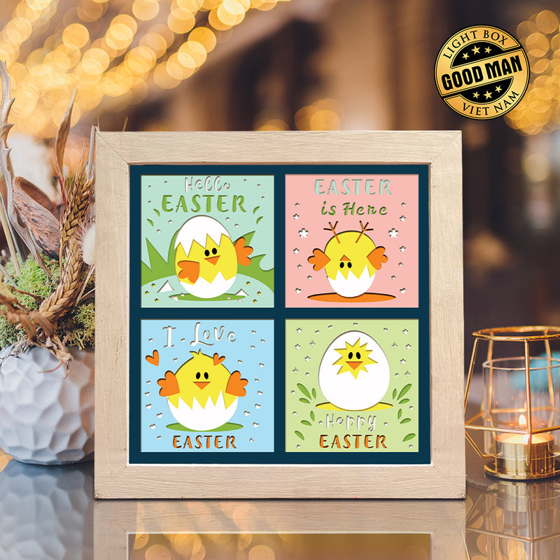 Easter Chicken – Paper Cut Light Box File - Cricut File - 8x8" - LightBoxGoodMan