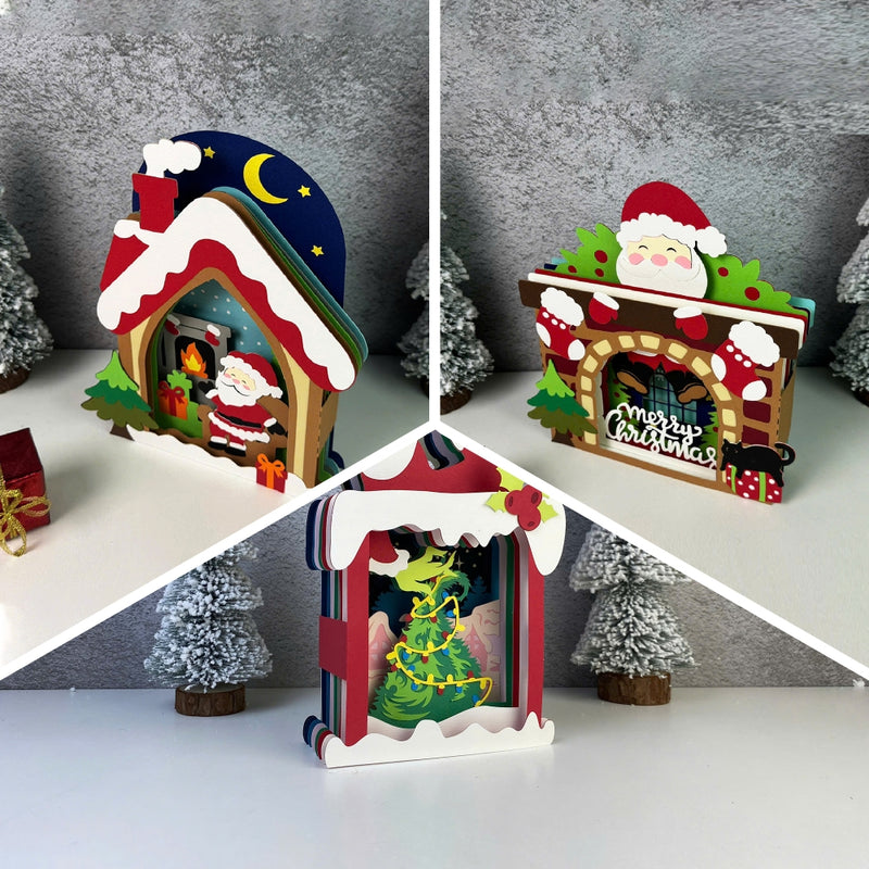 Pack 3 Christmas 2 - 3D Christmas Pop-up Card File - Cricut File 1 - LightBoxGoodMan