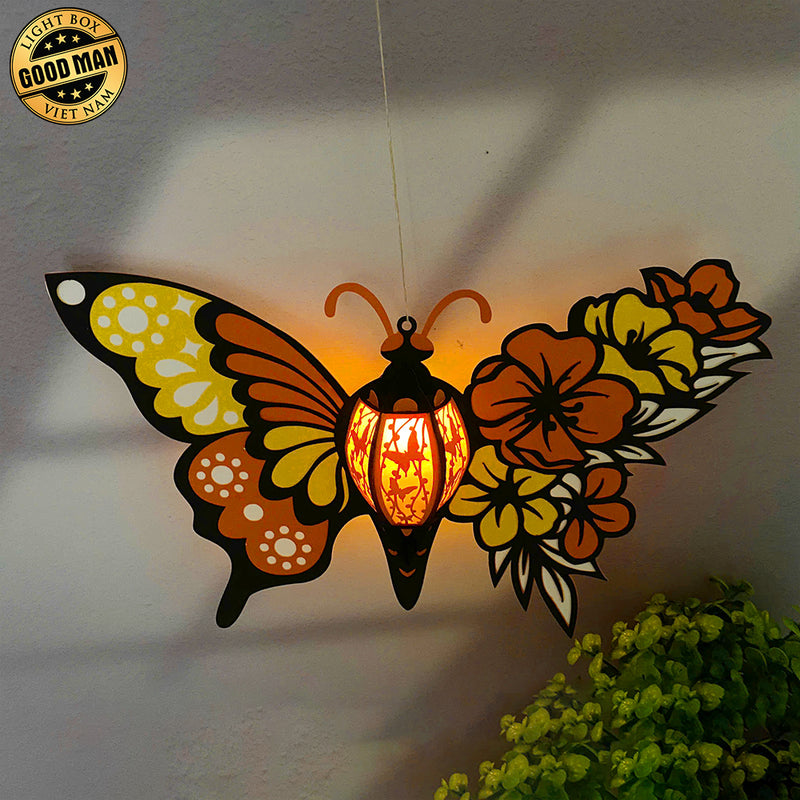 Butterfly Flower 3 - 3D Butterfly Lantern File - Cricut File 1 - LightBoxGoodMan