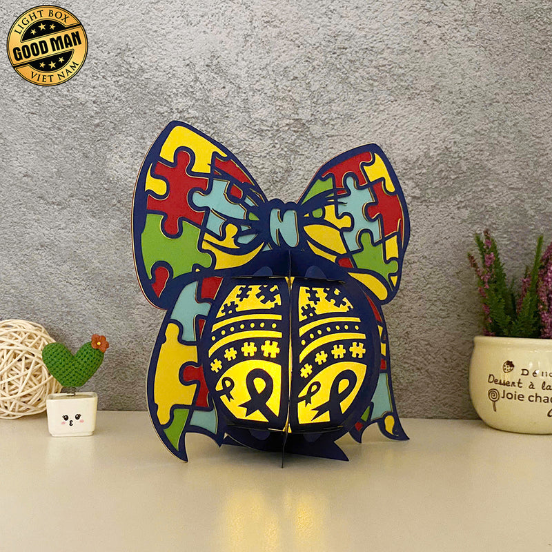 Autism - World Autism Awareness Day Themed 3D Lantern File - Cricut File 3 - LightBoxGoodMan