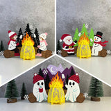 Pack 3 Christmas Campfire - 3D Christmas Campfire Lantern File - Cricut File - LightBoxGoodMan