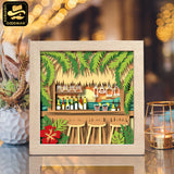 Beach Bar –  Paper Cut Light Box File - Cricut File - 8x8 inches - LightBoxGoodMan