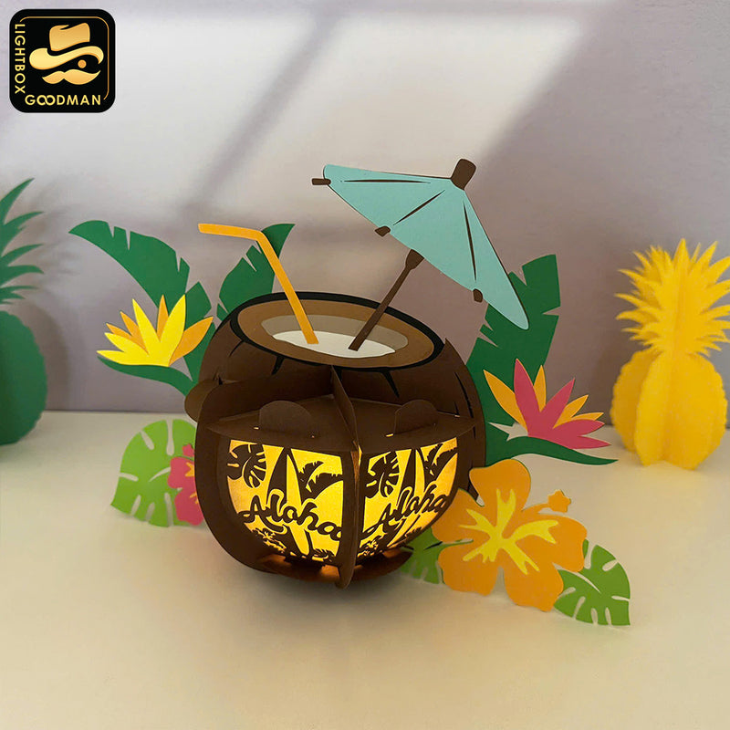 Lantern Coconut - 3D Lantern File - Cricut File 1 - LightBoxGoodMan