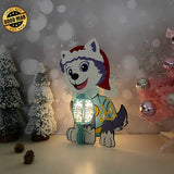 Xmas Everest - Christmas Themed 3D Paw Patrol Lantern File - Cricut File 1 - LightBoxGoodMan