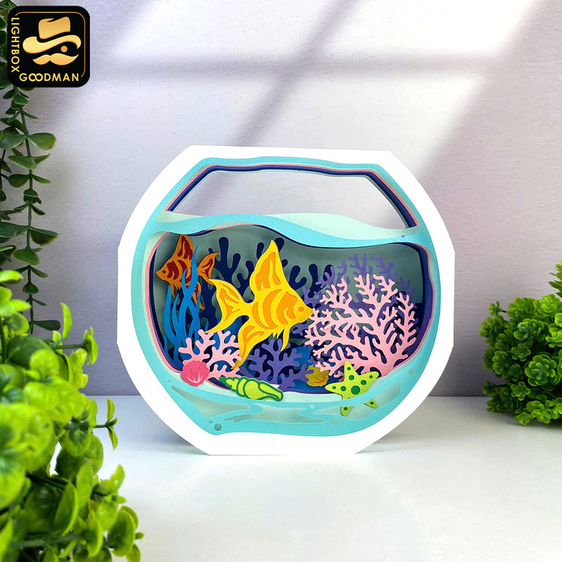 Aquarium - 3D Aquarium Pop-up Card File - Cricut File 1 - LightBoxGoodMan
