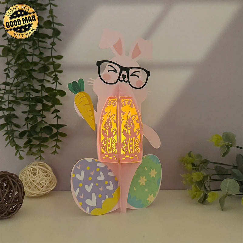 Funny Easter Bunny - Easter Bunny 3D Lantern File - Cricut File 3 - LightBoxGoodMan