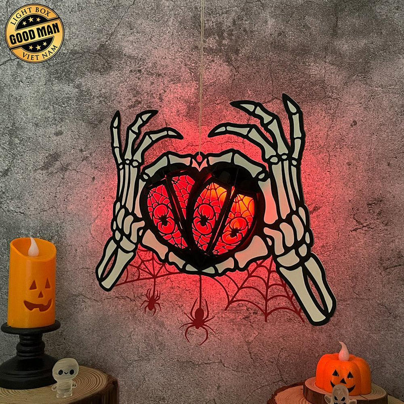 Skeleton Heart - Halloween Themed 3D Lantern File  - Cricut File 1 - LightBoxGoodMan