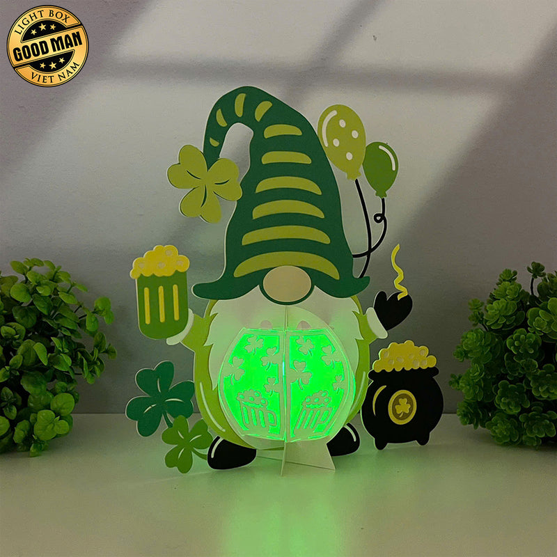 Lucky Gnome - St. Patrick's Day Themed 3D Lantern File - Cricut File 1 - LightBoxGoodMan