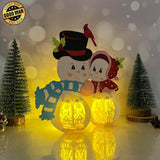 Snowman - 3D Christmas Lantern File - Cricut File 3 - LightBoxGoodMan