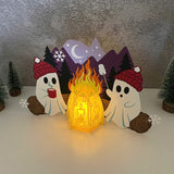 Christmas Campfire 3 - 3D Christmas Campfire Lantern File - Cricut File 3 - LightBoxGoodMan