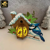 Blue Jay Bird - 3D Christmas Lantern File - Cricut File 1 - LightBoxGoodMan