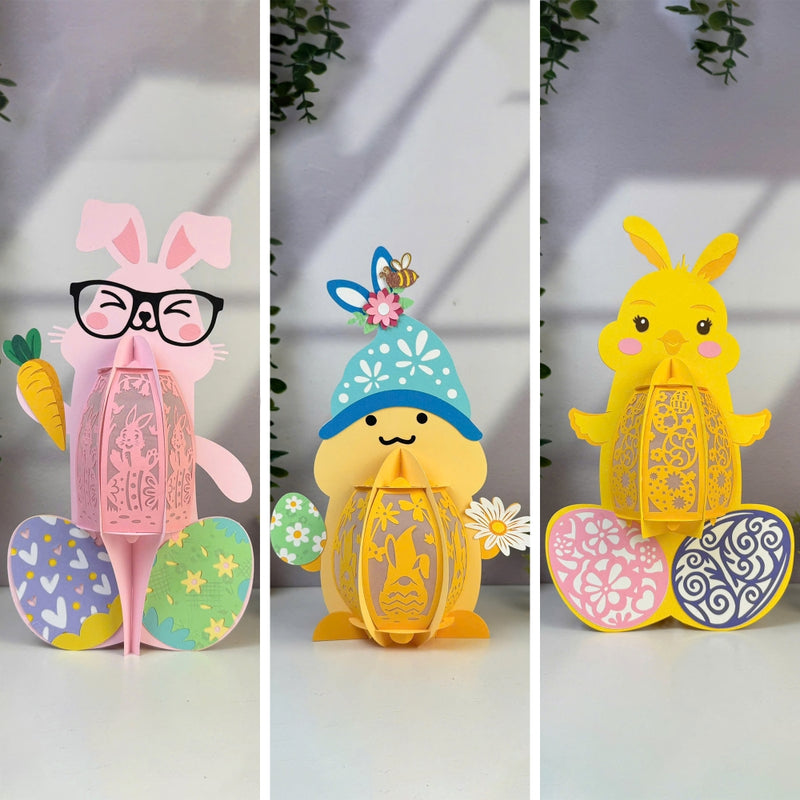 Pack 3 Funniest Easter Lantern - 3D Easter Lantern File - Cricut File - LightBoxGoodMan