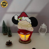 Mickey Xmas - 3D Christmas Cupcake Papercut Lantern File - Cricut File 2 - LightBoxGoodMan