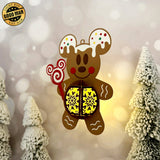 Gingerbread Mickey - 3D Christmas Lantern File - Cricut File 1 - LightBoxGoodMan