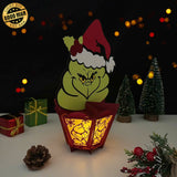 The Grinch - 3D Christmas Cupcake Papercut Lantern File - Cricut File 1 - LightBoxGoodMan