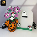 Halloween Minnie - 3D Halloween Flowers Vase Pop-up Card File - Cricut File - LightBoxGoodMan