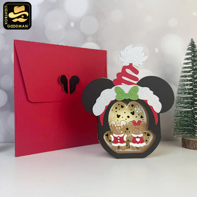 Minnie Christmas - 3D Christmas Pop-up Card File - Cricut File 1 - LightBoxGoodMan