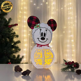 Snowman Minnie - 3D Christmas Lantern File - Cricut File 1 - LightBoxGoodMan