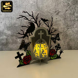 Tombstone 1 - 3D Halloween Tombstone Lantern File - Cricut File - LightBoxGoodMan