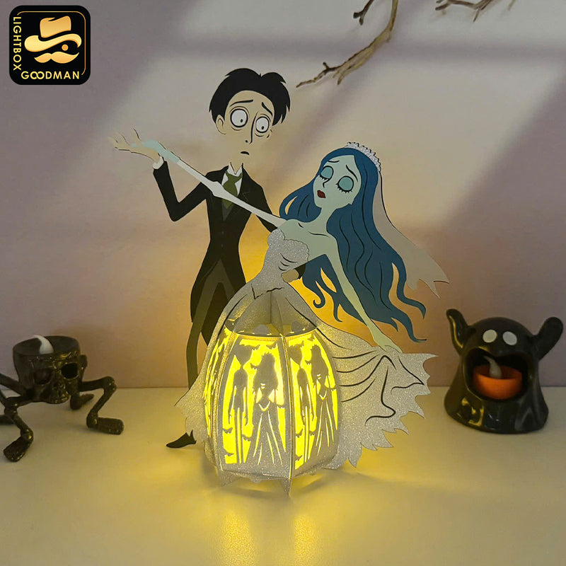 Corpse Bride Couple - 3D Halloween Couple Lantern File - Cricut File - LightBoxGoodMan