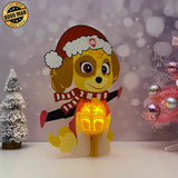 Xmas Skye - Christmas Themed 3D Paw Patrol Lantern File - Cricut File 1 - LightBoxGoodMan