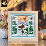 Christmas In The Forest 3 – Paper Cut Light Box File - Cricut File - 8x8" - LightBoxGoodMan