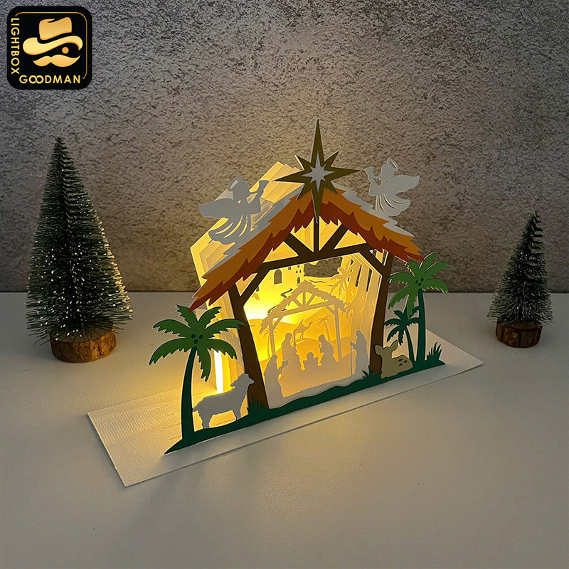 Nativity 2 - 3D Nativity Pop-up File - Cricut File 1 - LightBoxGoodMan