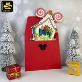 Gingerbread House Mouse Christmas - 3D Christmas Pop-up Card File - Cricut File 1 - LightBoxGoodMan
