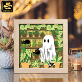 Ghost Plant – Paper Cut Light Box File - Cricut File 2 - 8x8 inches - LightBoxGoodMan