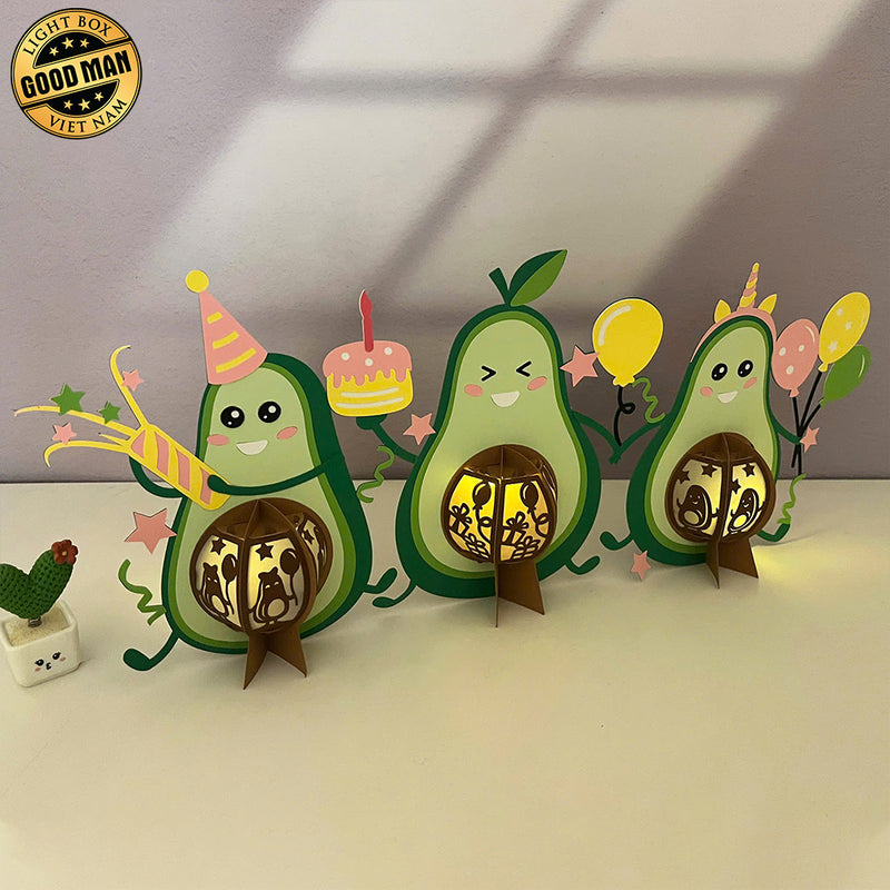 Lantern Avocado - 3D Lantern File - Cricut File 1 - LightBoxGoodMan