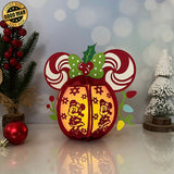 Minnie Head Xmas - Christmas Themed 3D Disney Mouse Lantern File - Cricut File 1 - LightBoxGoodMan