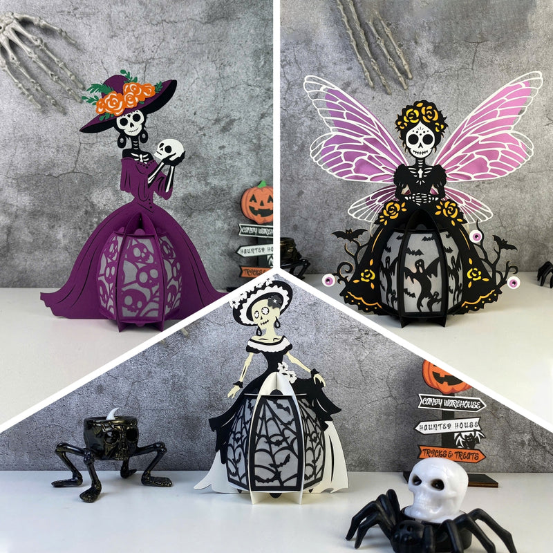 Pack 3 Spooky Girl - 3D Halloween Spooky Lantern File - Cricut File - LightBoxGoodMan