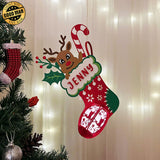 Personalized Sock - 3D Christmas Lantern File - Cricut File 2 - LightBoxGoodMan