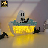 Chilling Ghost - Halloween Papercut Lightbox File - Cricut File 1 - LightBoxGoodMan