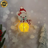 Bear Hanging - 3D Christmas Lantern File - Cricut File 1 - LightBoxGoodMan