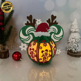 Mickey Head Xmas - Christmas Themed 3D Disney Mouse Lantern File - Cricut File 1 - LightBoxGoodMan