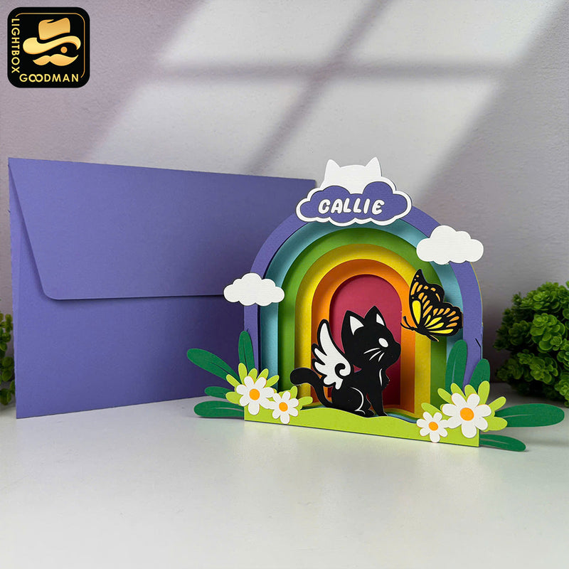 Custom Memorial Pet Cat - 3D Memorial Pop-up Card File - Cricut File 1 - LightBoxGoodMan