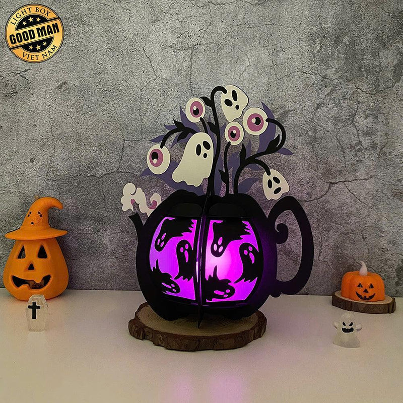 Ghost - 3D Kettle Papercut Lantern File - Cricut File 5 - LightBoxGoodMan