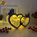 Best Mom - Double Heart Papercut Lightbox File - 7x10,6" - Cricut File - LightBoxGoodMan