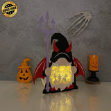 Gnome Halloween 3 - 3D Witch Gnome Papercut Light Box File - Cricut File - LightBoxGoodMan