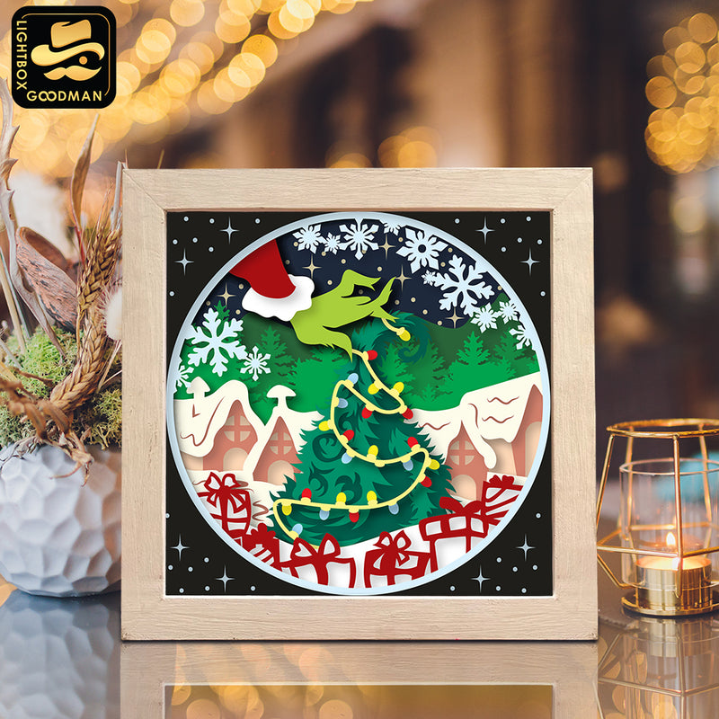 Christmas Village 4 – Paper Cut Light Box File - Cricut File - 8x8" - LightBoxGoodMan