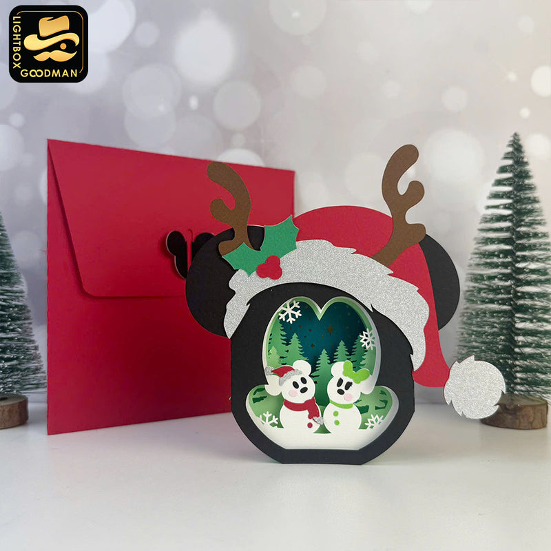 Mickey Christmas - 3D Christmas Pop-up Card File - Cricut File 1 - LightBoxGoodMan