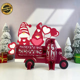 Gnome Truck Valentine - 3D Love Lantern File - Cricut File 1 - LightBoxGoodMan