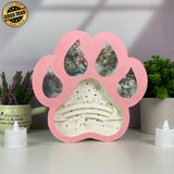 Cat Memorial 3 - Paw-shaped Papercut Lightbox File - 7.6x8" - Cricut File - LightBoxGoodMan - LightboxGoodman