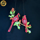 The Cardinal Pair - 3D Cardinal Bird Lantern File - Cricut File 2 - LightBoxGoodMan