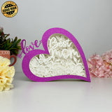 Best Mom - Love Heart Papercut Lightbox File - 5,6x7,5" - Cricut File - LightBoxGoodMan