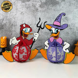 Pack 2 Donald & Daisy - Halloween Themed 3D Lantern File - Cricut File - LightBoxGoodMan