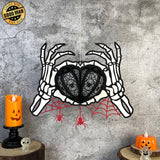 Skeleton Heart - Halloween Themed 3D Lantern File  - Cricut File 1 - LightBoxGoodMan