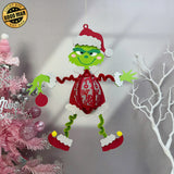 The Grinch Hanging - 3D Christmas Lantern File - Cricut File 1 - LightBoxGoodMan