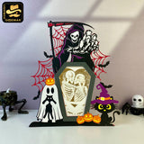 Skeletons - 3D Death Papercut Light Box File - Cricut File 1 - LightBoxGoodMan